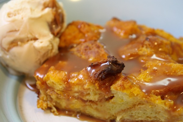Pumpkin Brioche Bread Pudding with Caramel Sauce | SwissBeets